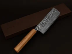 ORYOKI Damastmesser Nakiri 165 SG2, 63 Lagen, Olive