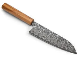ORYOKI Damastmesser Santoku 170 SG2, 63 Lagen, Olive