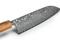 ORYOKI Damastmesser Santoku 170 SG2, 63 Lagen, Olive