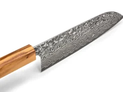 ORYOKI Damastmesser Santoku 170 SG2, 63 Lagen, Olive