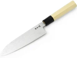 ORYOKI Damastmesser Santoku 180, Silver Steel