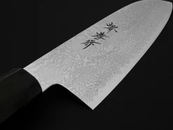 ORYOKI Damastmesser Santoku 180, Silver Steel