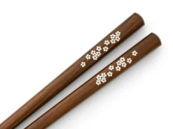 ORYOKI Essstäbchen Set mit Ablage Sakura, Granadillo