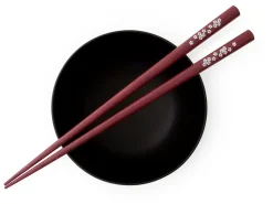 ORYOKI Essstäbchen Set mit Ablage Sakura, Purple Heart