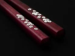 ORYOKI Essstäbchen Set mit Ablage Sakura, Purple Heart