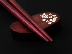 ORYOKI Essstäbchen Set mit Ablage Sakura, Purple Heart