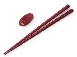 ORYOKI Essstäbchen Set mit Ablage Tonbo, Purple Heart