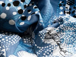 ORYOKI Furoshiki Kukka, blau, 90 x 90 cm