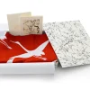 ORYOKI Geschenkset Chiyogami mit Furoshiki Kuren L, rot