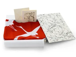 ORYOKI Geschenkset Chiyogami mit Furoshiki Kuren M, rot