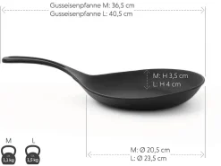 ORYOKI Gusseisenpfanne Omelett, Induktion, 2 Größen