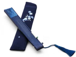 ORYOKI Handfächer Ai Kagetsu, Indigo-Blau