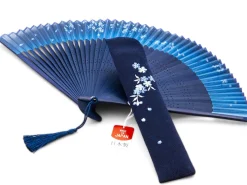 ORYOKI Handfächer Ai Kagetsu, Indigo-Blau