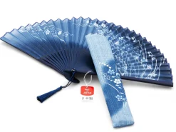 ORYOKI Handfächer Aino-cho, Blau