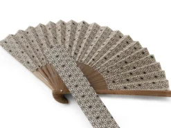 ORYOKI Handfächer Asanoha, Beige