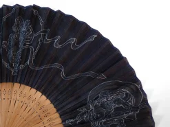 ORYOKI Handfächer Fujin Raijin, Donner-Gott, blau