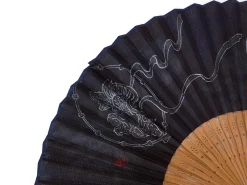 ORYOKI Handfächer Fujin Raijin, Donner-Gott, blau