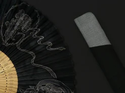 ORYOKI Handfächer Fujin Raijin, Donner-Gott, schwarz
