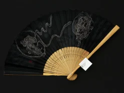 ORYOKI Handfächer Fujin Raijin, Donner-Gott, schwarz