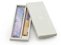 ORYOKI Handfächer Sakura Fubuki, Kirschblüte blau