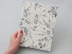 ORYOKI Japanbuch Tokyo Memo, Chiyogami Blütenäste elfenbein, 17 x 22 cm