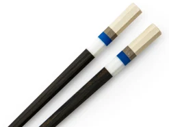 ORYOKI Japanische Essstäbchen Aoyama Blue, Ebenholz, mit Ablage