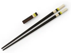 ORYOKI Japanische Essstäbchen Manchester Bee, Ebenholz, mit Ablage