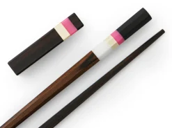 ORYOKI Japanische Essstäbchen Midnight Paris, Ebenholz, mit Ablage