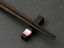 ORYOKI Japanische Essstäbchen Midnight Paris, Ebenholz, mit Ablage
