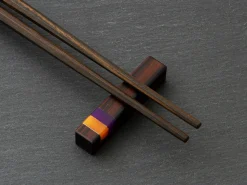 ORYOKI Japanische Essstäbchen Valencia Scent, Ebenholz, mit Ablage