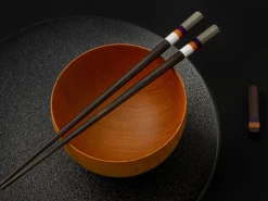 ORYOKI Japanische Essstäbchen Valencia Scent, Ebenholz, mit Ablage
