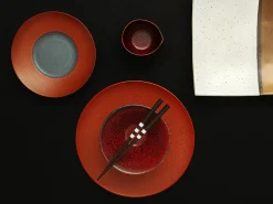 ORYOKI Japanischer Teller Homura, rot, 3 Größen