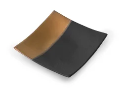 ORYOKI Japanischer Teller Sou, schwarz-gold, 2 Größen