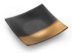 ORYOKI Japanischer Teller Sou, schwarz-gold, 2 Größen