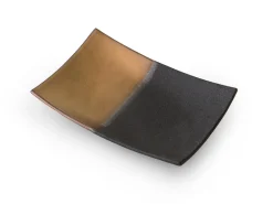 ORYOKI Japanische Servierplatte Sou, schwarz-gold, 2 Größen
