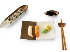 ORYOKI Japanische Servierschale Sou, weiß-gold, 2 Größen