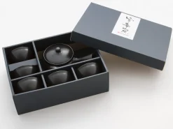 ORYOKI Japanisches Teeservice Kuro Hiramaru, 6-teilig