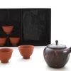 ORYOKI Japanisches Teeservice 6-teilig, Kyusu Tokoname Mokake