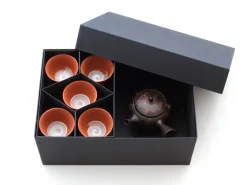 ORYOKI Japanisches Teeservice 6-teilig, Kyusu Tokoname Mokake
