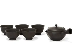ORYOKI Japanisches Teeservice 6-teilig, Kyusu Tokoname Sakura