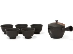 ORYOKI Japanisches Teeservice, 6-teilig, Kyusu Tokoname Sendan Kaku