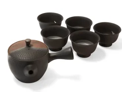 ORYOKI Japanisches Teeservice, 6-teilig, Kyusu Tokoname Sendan Kaku