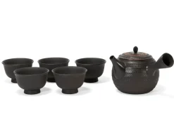 ORYOKI Japanisches Teeservice 6-teilig, Kyusu Tokoname Sendan Maru