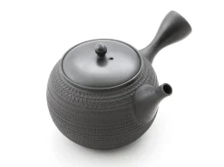 ORYOKI Japanisches Teeservice 6-teilig, Kyusu Tokoname Tobikanna Kuro