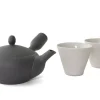 ORYOKI Japanisches Teeservice Teppachu Kurokusube, 3-teilig, Banko Yaki