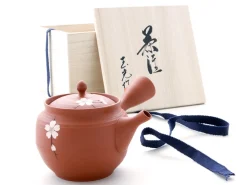 ORYOKI Japanische Teekanne Tokoname Sakura Momo mit Geschenkbox
