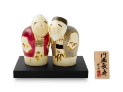 ORYOKI Kokeshi: Holzfigur Enmanchoju (Paar)