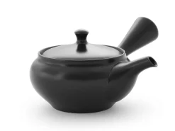 ORYOKI Kyusu Kuro Hiramaru, japanische Teekanne