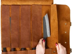 ORYOKI Messer-Tasche, Leder, Cognac