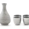 ORYOKI Sake Set Silber, 1 Karaffe, 4 Becher